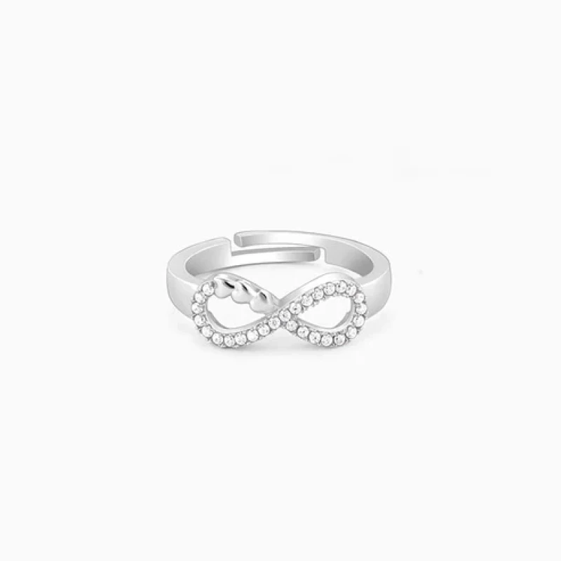 Silver Infinity Heart Ring
