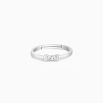 Silver Zircon Bow Beauty Ring